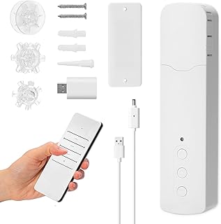 HAVOU TM616EGB Tuya Rechargeable Intelligent Pull Bead Curtain Motor Intelligent Home with Converter Mobilephone APP Control Voice Control Quiet Compatible with Alexa Google Home
