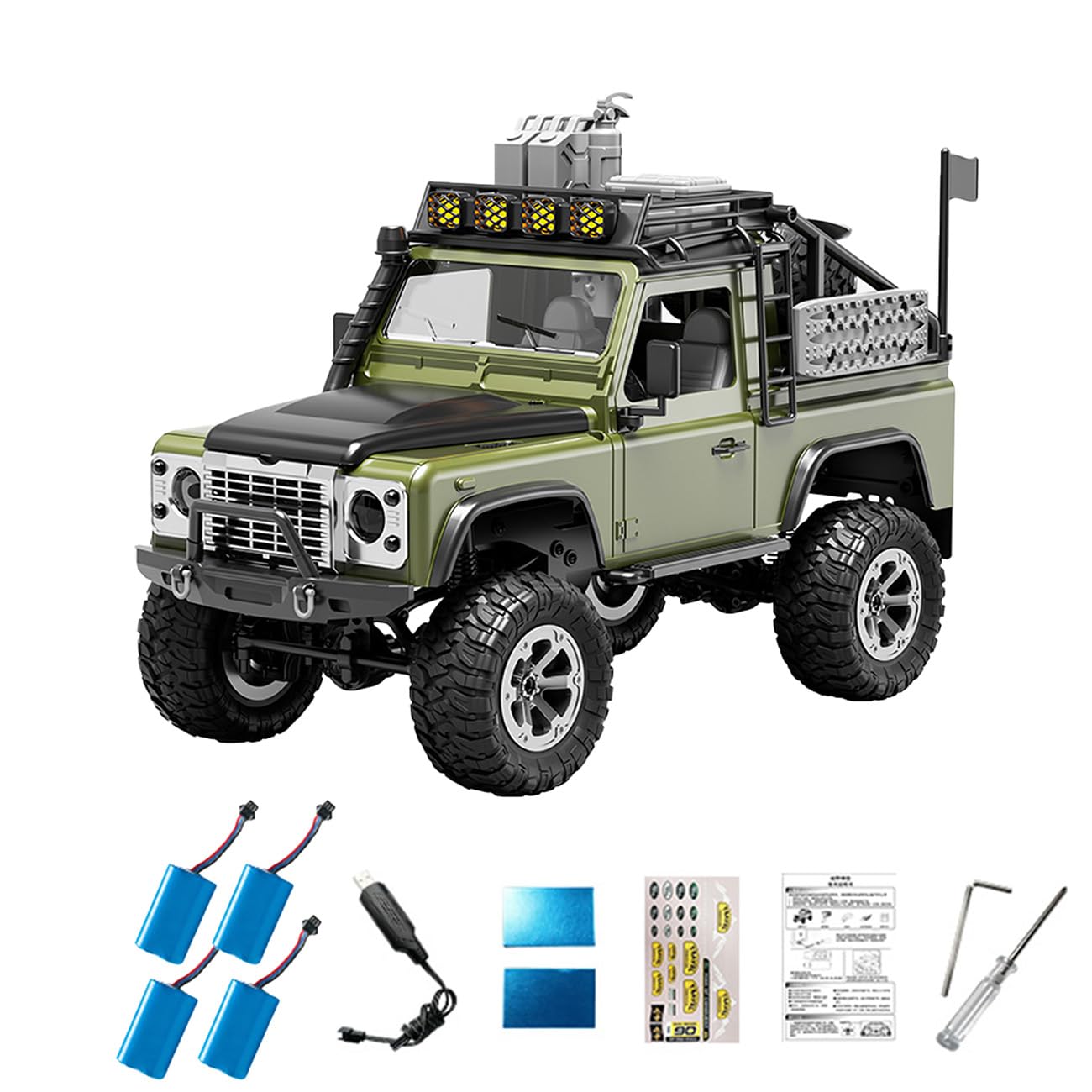 LooWindoer 1/12 RC Rock Crawler 4WD, Full Proportional Off Road Remote Control Truck with LED Lights, 2.4GHz All Terrain Climbing Vehicle, Long Runtime RC Car for Teens & Adults