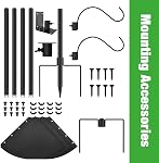 ERYTLLY Kit de montage du pôle Bird House 80 De pouce avec 2 Crochets suspendus - Support de support de bâton de Bluebird réglable pour l'extérieur, le triage et le jardin