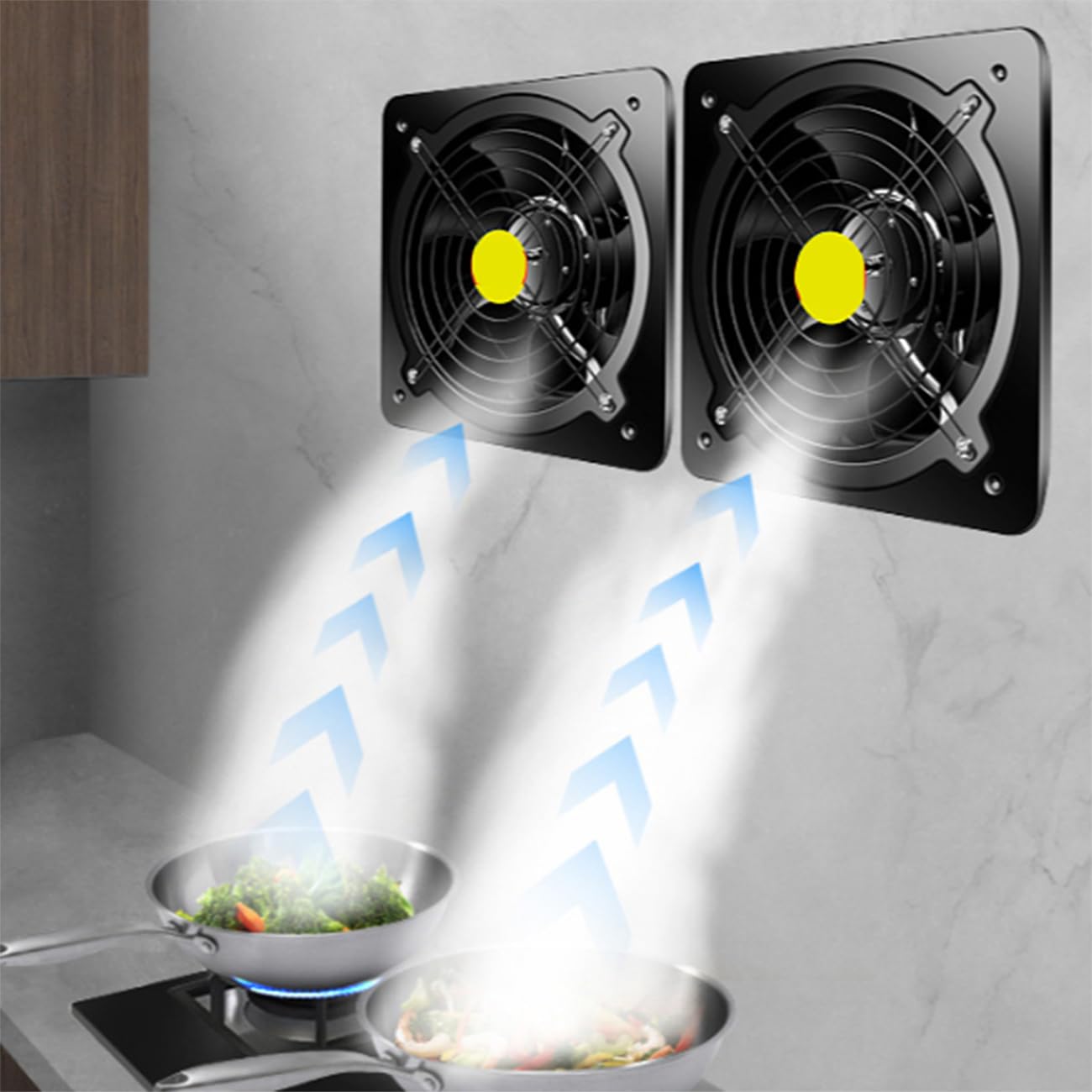ICEMOB Aspiratore Bagno,Ventilatore Industriale 2800 Giri/Min,Estrattore Aria Silenzioso con Valvola di Ritegno,Ventola Aspirazione per Cucina,Cucina,WC,Ufficio,Griglia Metallica,16 inch