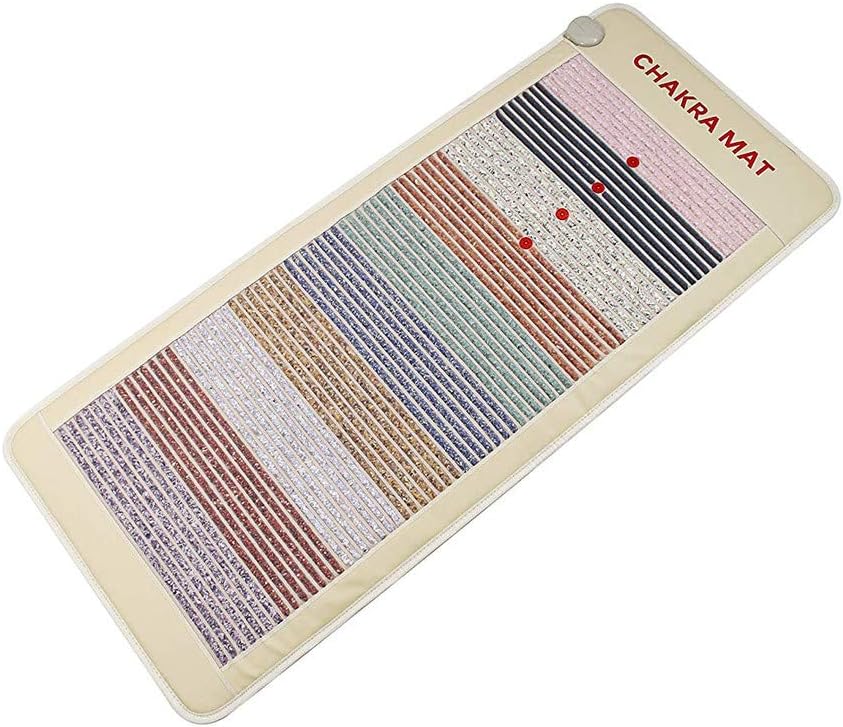 4beauty Infrared 10 Gem Crystal Chakra Heating Mat for Cleansing, Balancing Chakras, Deep Meditation, Pain Relief & Detoxification with Negative Ions, Photons & PEMF Full Size