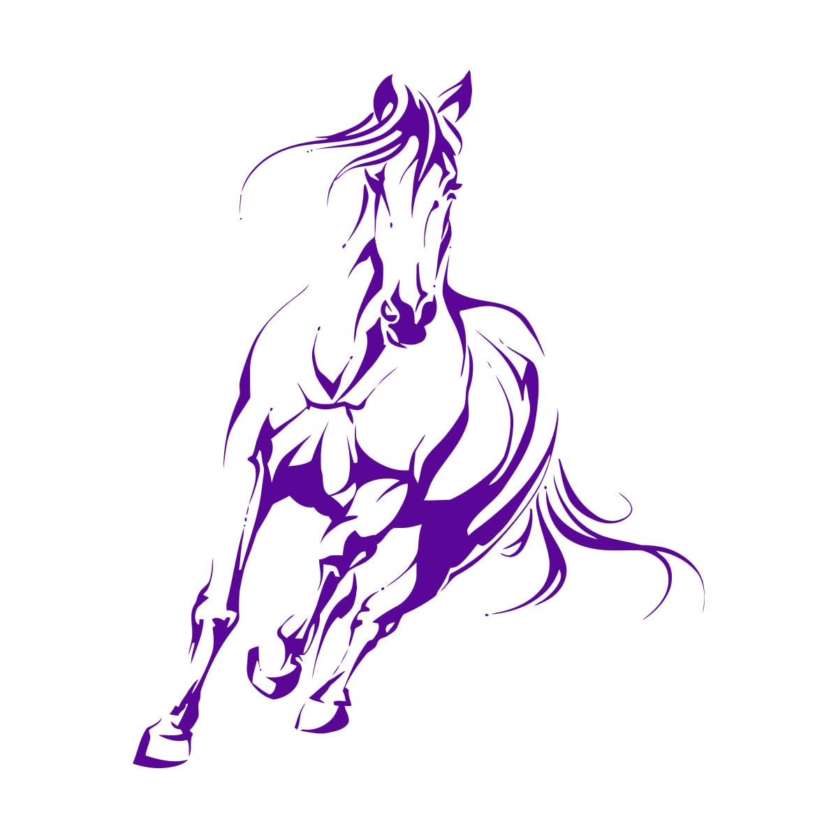 Lzhouting Wall Stickers 0765 Huge Horse Animal Wall Sticker Vinyl Wall Decal Abstract Galloping Horse House Pet Animal Wall Decor Running Horse Poster Extra Large - 84X101cm