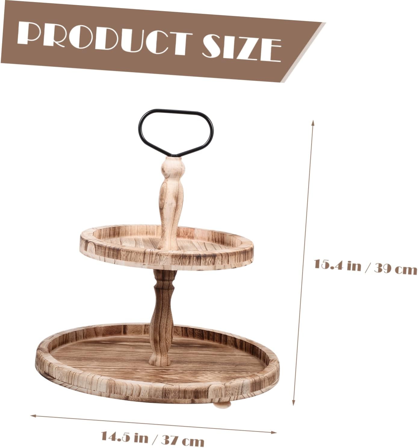 1set Retro Style Vintage Farmhouse Tiered Tray Stand for Cupcakes Fruit