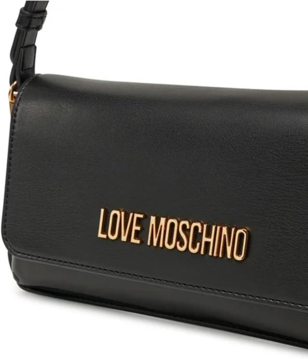 Moschino Borsa donna Love piatta a spalla in ecopelle nero BS25MO37 JC4058PP1MLO0000