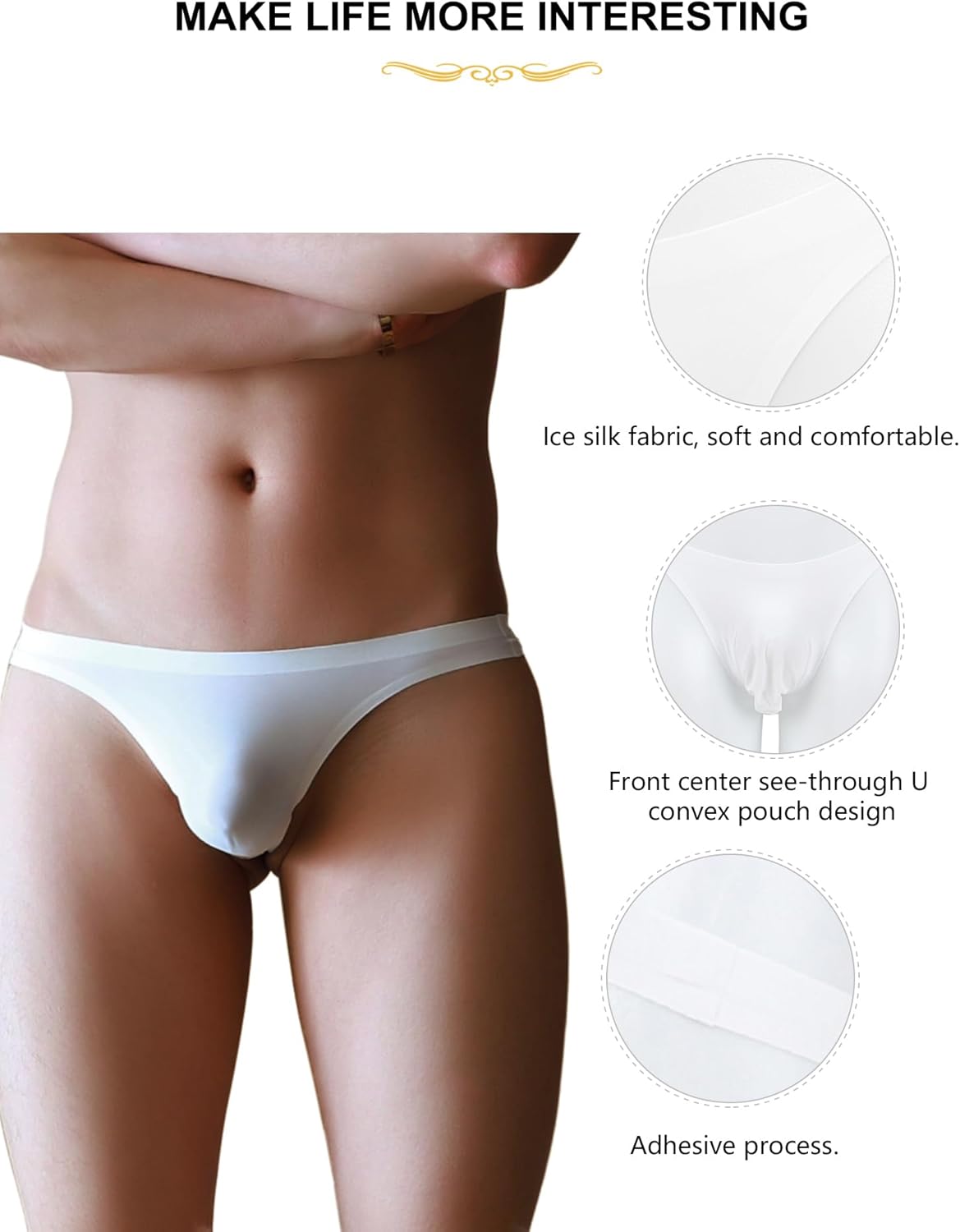 comeondear Mens Hot G-String Thong Underwear Low Rise Sexy G-string for Mens Lingerie Soft T-Back Thong - Image 4