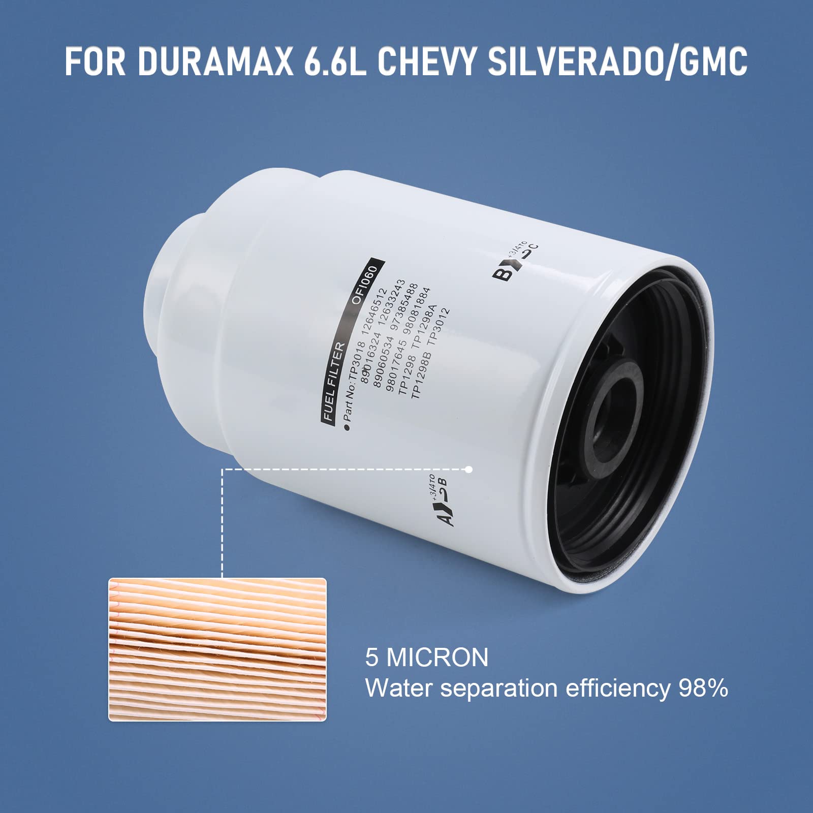 LisFaxbo FF3003 Spin-on Fuel Filter For 2001-2016 Duramax 6.6L Chevy