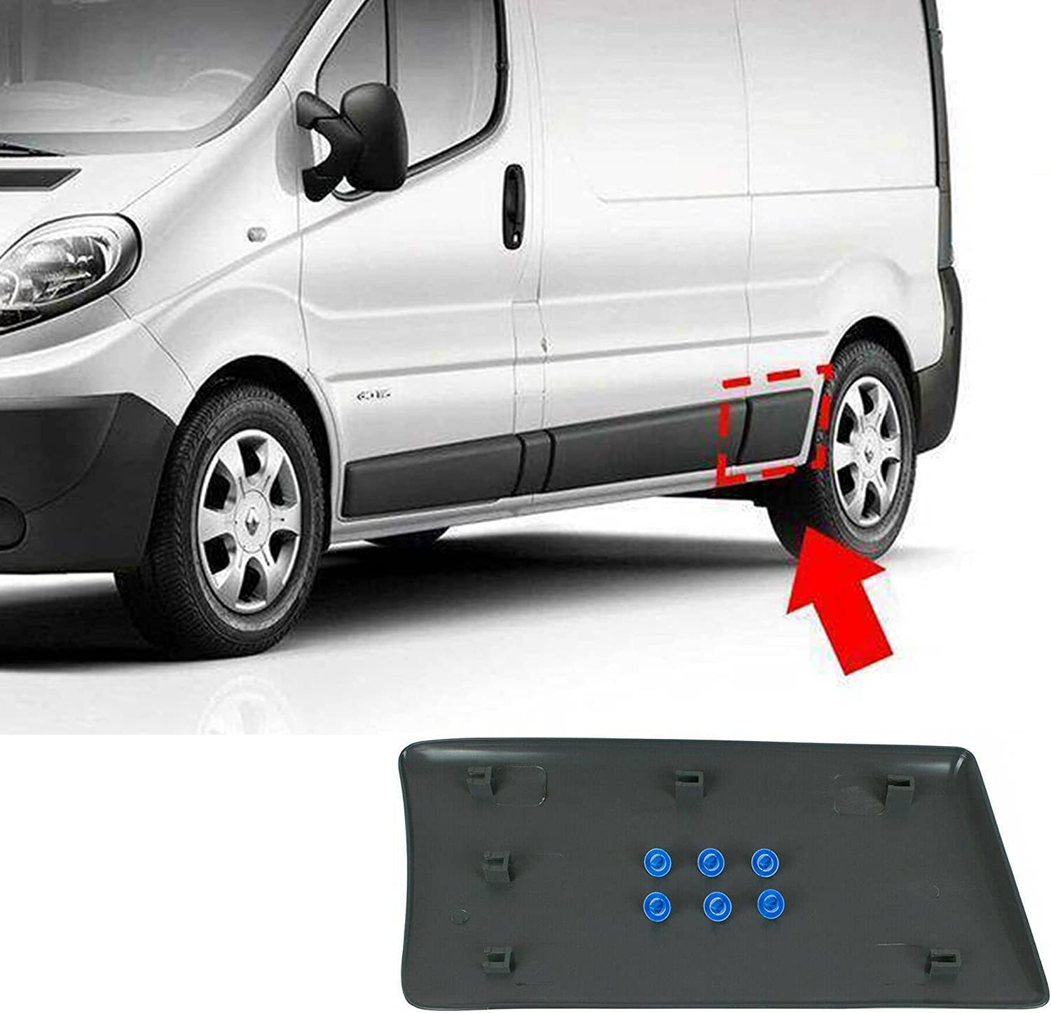 Baguette/Moulure de panneau arrière gauche compatible avec Renault Trafic II, Opel Vivaro et Nissan Primastar | Installation facile et qualité OEM | FINAO AUTOPARTS