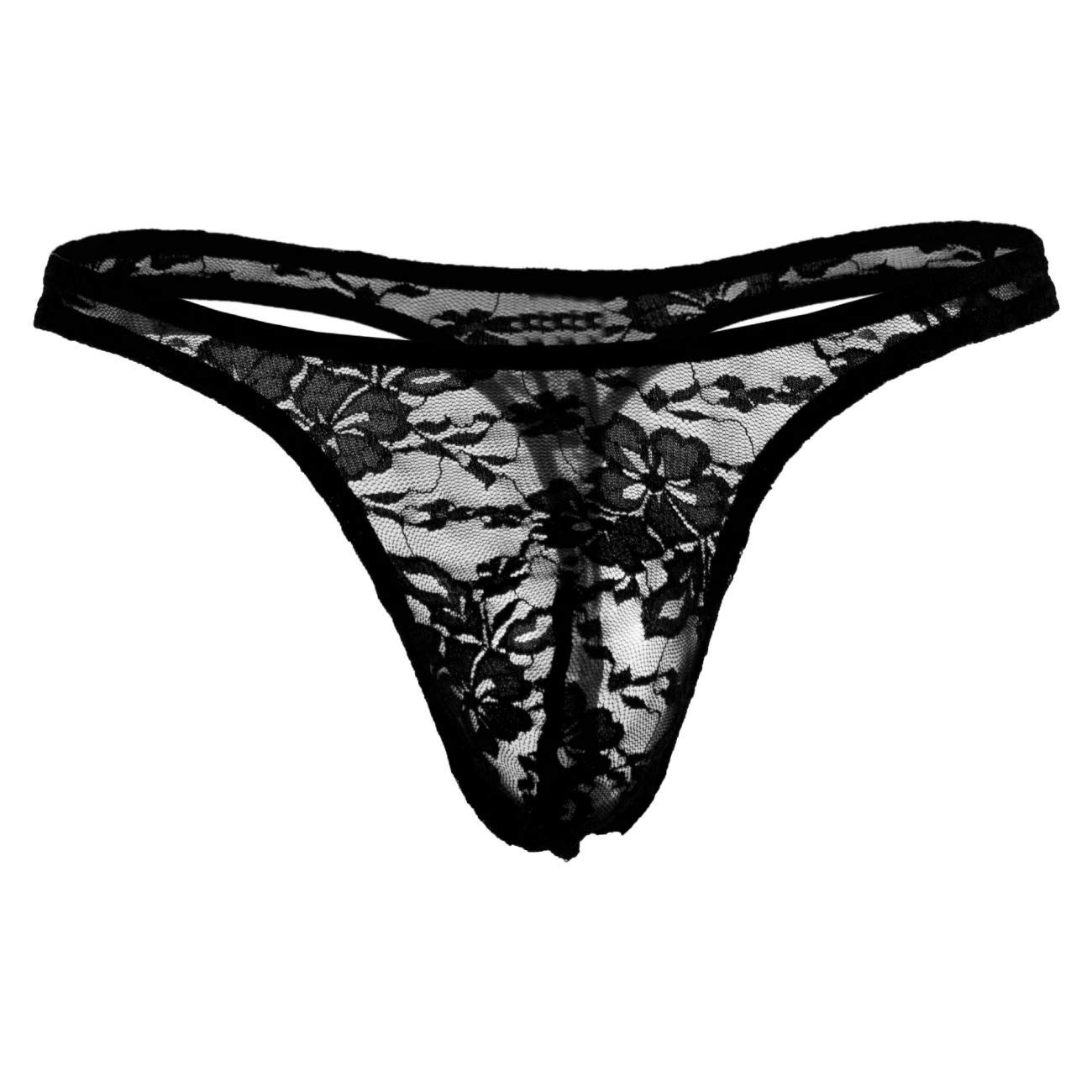 myza Men's Microfiber Half Coverage Thong Brief Underwear (Medium 32-34, Black)-picture-17