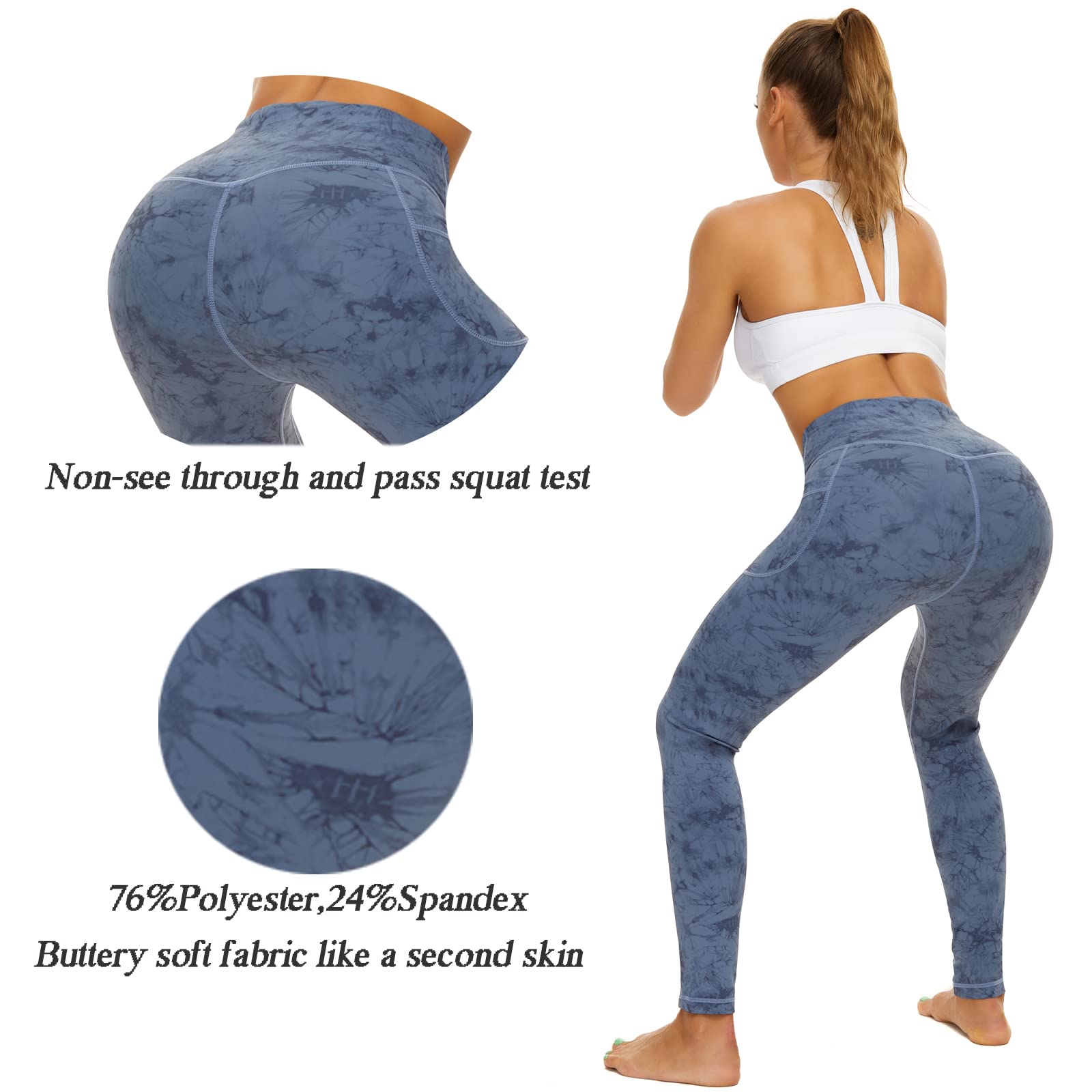 iniber Pantalon de yoga taille haute avec poches pour femme, extensible dans les 4 sens, legging de course à pied, entraînement, pantalon de yoga athlétique