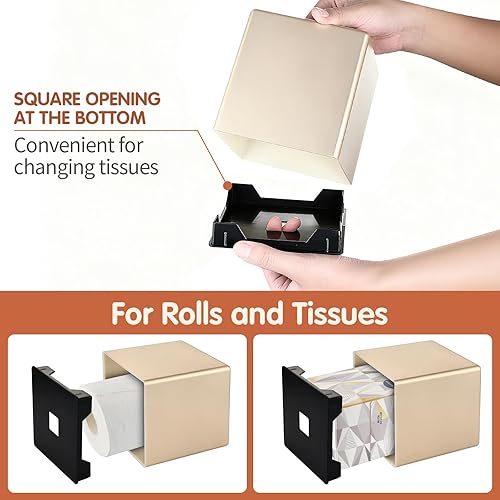 Miniatura 5 de Funda para caja de pañuelos, soporte cuadrado para pañuelos faciales para tocador de baño, encimeras, aparadores, mesita de noche, salones y
