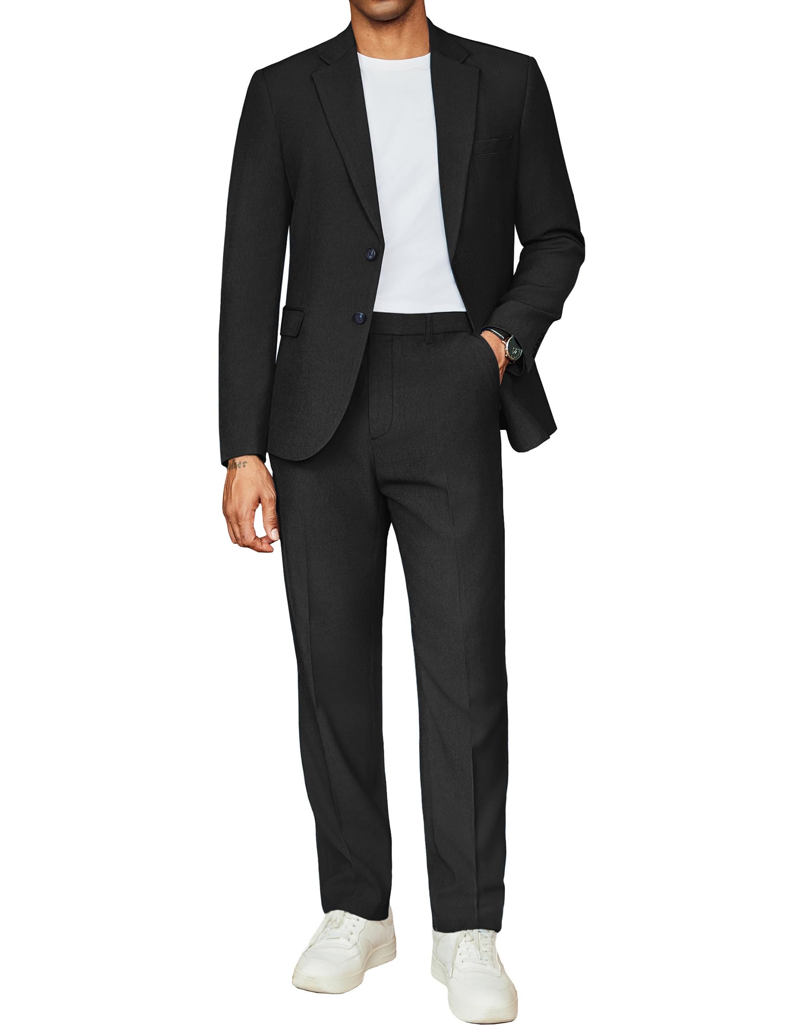 XL TOP ONLY COOFANDY Men' Suits Slim Buttons Casual Blazer Jacket Set Tuxedo for Wedding Prom Business