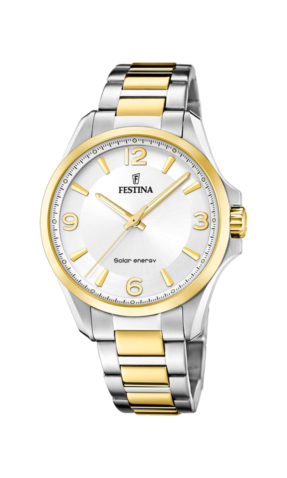 Festina Orologio Uomo Solar in Acciaio Inossidabile 316l Multicolore | Vetro Minerale ad Alta Resistenza, Impermeabile 5 ATM F20657/1 Solar Energy