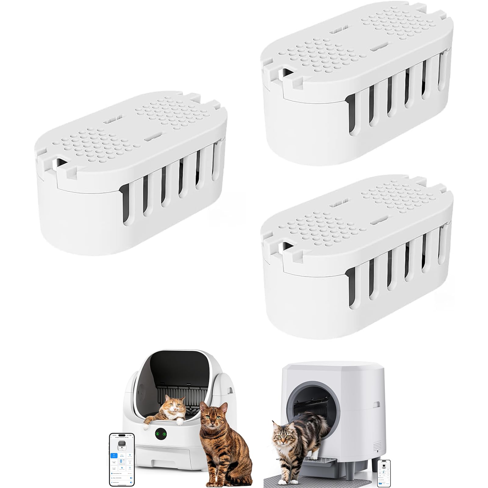Cat Litter Box Deodorizers(3-pack) Compatible with Ellenpent ICB019 & ICB020 Automatic Litter Box
