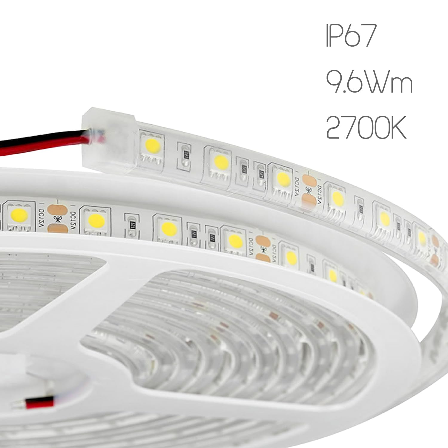 Ruban LED SMD IP67, 9,6 W, 2700 K, 5 mètres, 120 LED