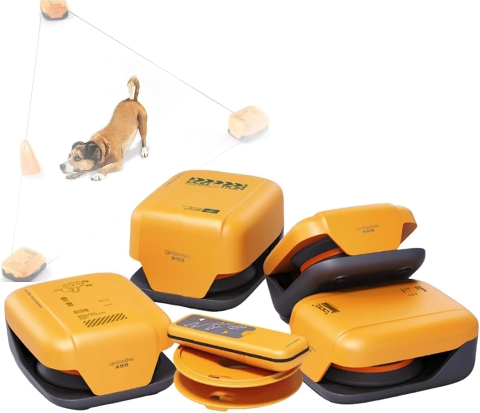 Zestaw sprzętu do treningu agility dla psów/szczeniąt, przenośne zabawki do gonitwy dla psów, tor przeszkód dla psów, interaktywne zabawki dla psów, czas działania 30 minut, pilot zdalnego sterowani
