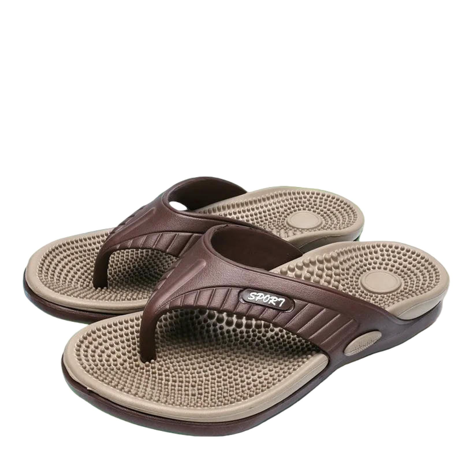 Tongs d'été homme grandes tailles 47 sandales plage eva kaki foncé