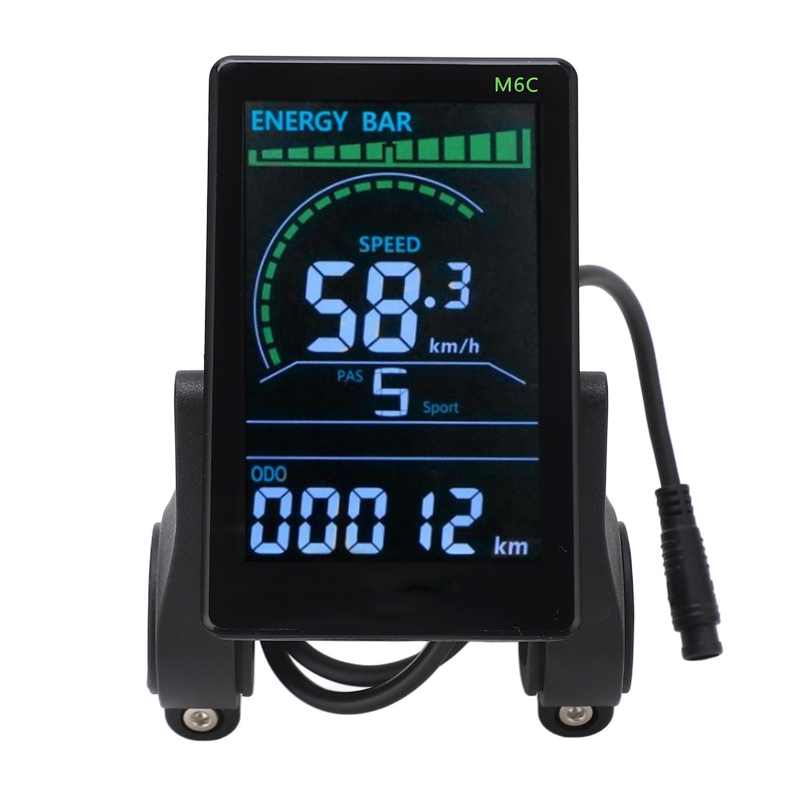Electric Scooter Bike LCD Display,6Pin Cable Headlight Connector, M6C Electric Bicycle LCD Display Meter LCD Electric Display Control Panel for Electric Scooter Bike, for 24V 36V