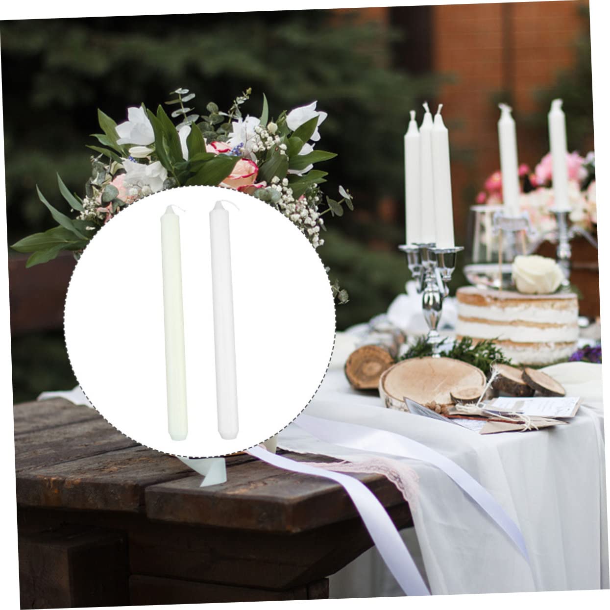 PRETYZOOM Candele Da Matrimonio Senza in Cera Di Paraffina Stile Europeo Sicure Per L'occasione