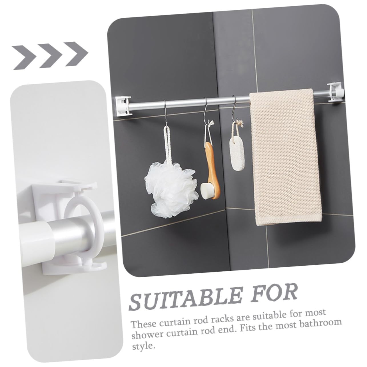 Support De Tringle à Rideau Auto-Adhésif - Supports De Crochet De