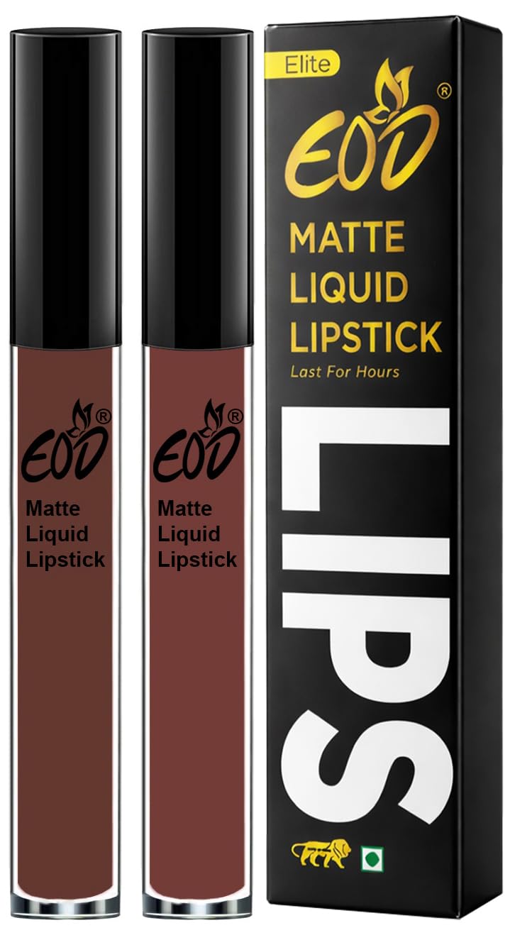 EOD Matte Liquid Lipstick Combo Smudge Proof 6ml (Caramel Brown, Chocolate Nude)-image-23