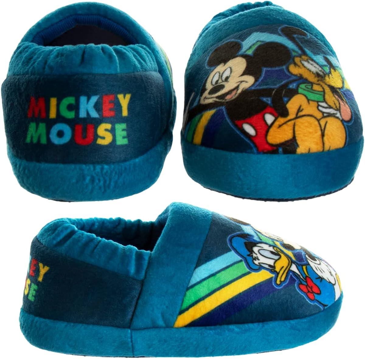 Miniatura 5 de Disney Mickey Mouse Boys Slippers - Plush Lightweight Warm Comfort Soft Aline House Kids Shoes Slippers (ToddlerLittle Kid)