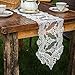 ARTABLE Lace Table Runner Dresser Scarf Macrame Embroidered Table Runners with Exquisite Flower Vintage Shabby Chic for Wedding Holiday Dinning (White, 10 x 47 Inch)