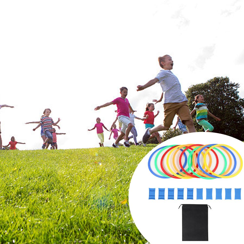 Kiuiom Anelli Di Allenamento Per Velocità E Agilità,Set Di Giochi Da Giardino,10 Pezzi