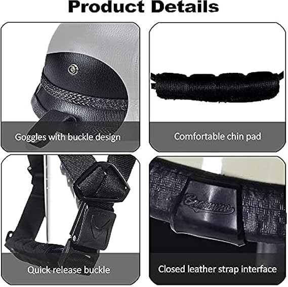 German Style Motorcycle Helmet, Retro Leather Thin Skull Cap Half Helmet for Adult Men Women, Vintage Open Face Novelty Half Shell Helmet for Cruiser Scooter Chopper, DOT Approved