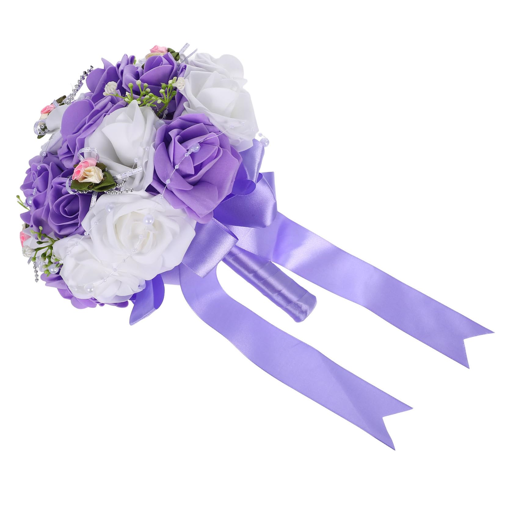 ifundom Brautstrauß Aus Kunstpflanzen Brautblumen Für Hochzeiten Blumenstrauß Für Braut Handblumen Aus Pe Violette Farbe Naturgetreue Dekoration Für Wohnzimmer Und Büro