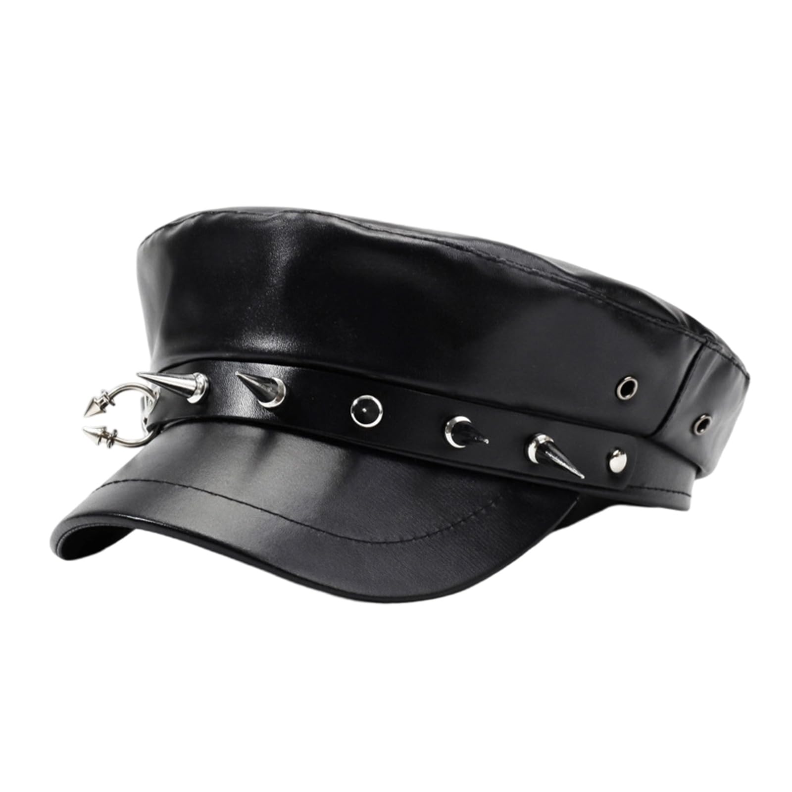 MICFENY Retro Styles Breathable PU Leather Berets Cap Adjustable Design For Men Women Fashionable Accessory Everyday Wear