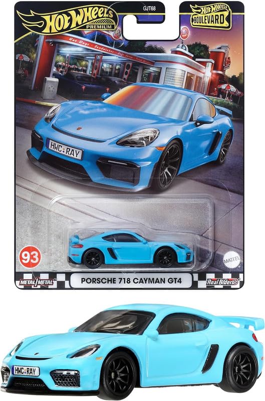 Hot Wheels Boulevard Porsche 718 Cayman GT4 Ages 3 and Up (Blue)