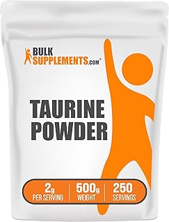 BULKSUPPLEMENTS.COM Taurine Powder - Taurine Supplement, Taurine 2000mg, Amino Acids Supplement - Heart Health Supplements, Unflavored & Gluten Free, 2g per Serving, 500g (1.1 lbs)