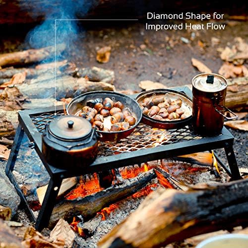 Milestone Camping 63989 Heavy Duty Folding Campfire Grill / Outdoor Multiuse Grill / Durable and Stable / Folds for Storage / Ideal for Camping, Picnics, Backpacking and Festivals