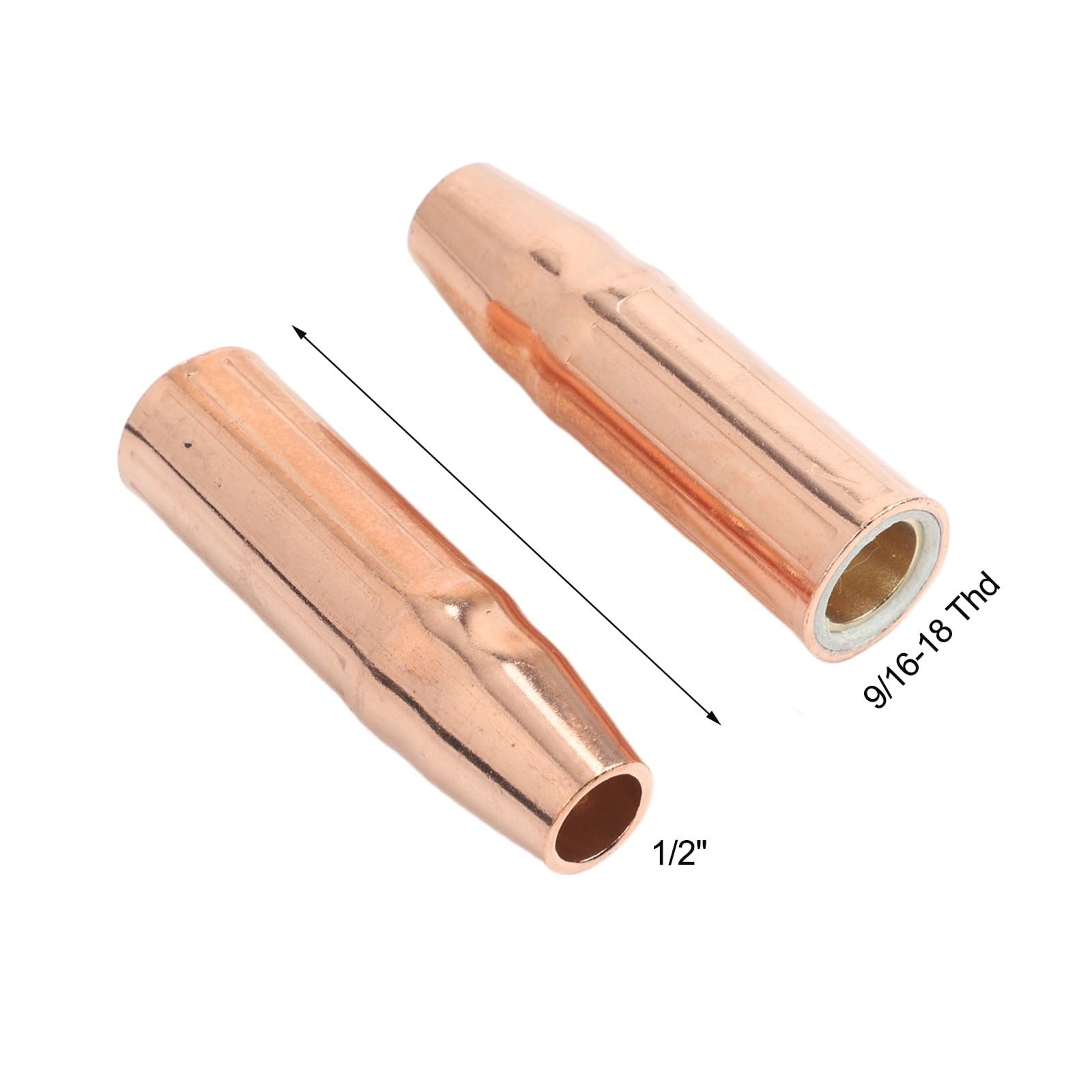 Confezione da 5 ugelli per saldatura MIG da 30,5 cm, in rame, per torce Magnum 200-400 e Style 2-4