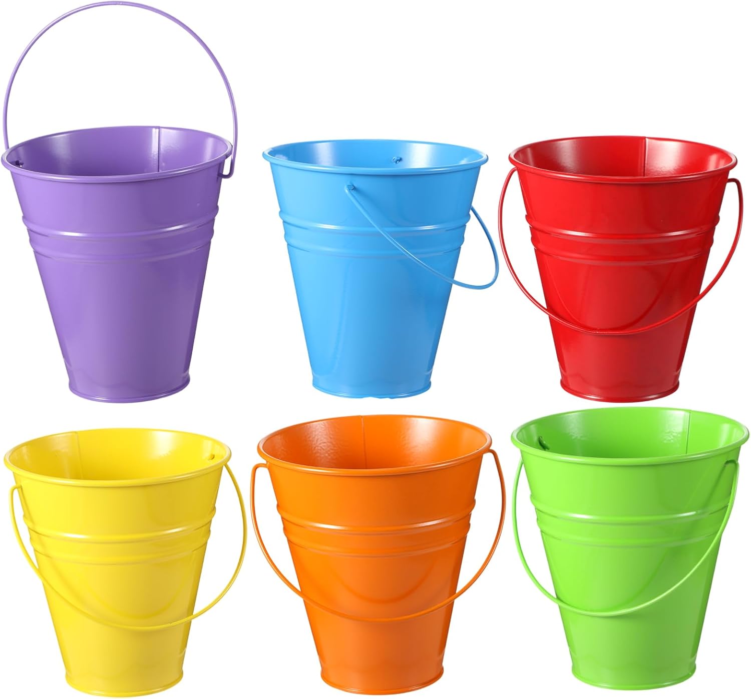 Sadnyy 6 Pack Easter Galvanized Bucket, 5" Metal Bucket