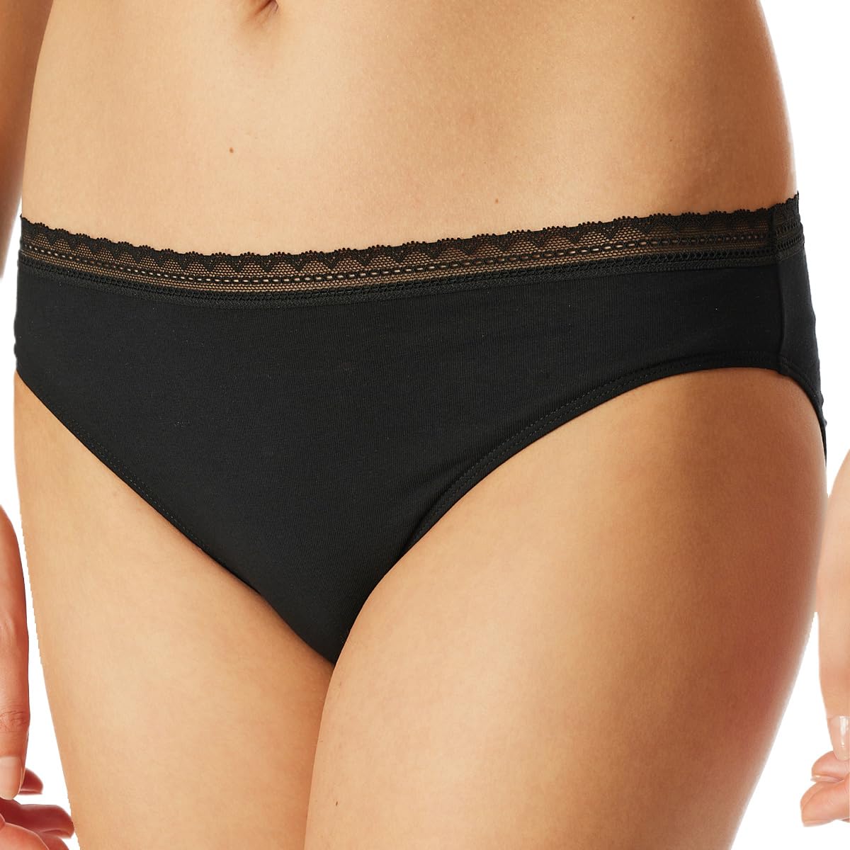 Schiesser Krótkie Kobiety Schiesser Damen 3 Pack Slip Unterwäsche Mit Spitze Baumwolle Mix - Multipacks