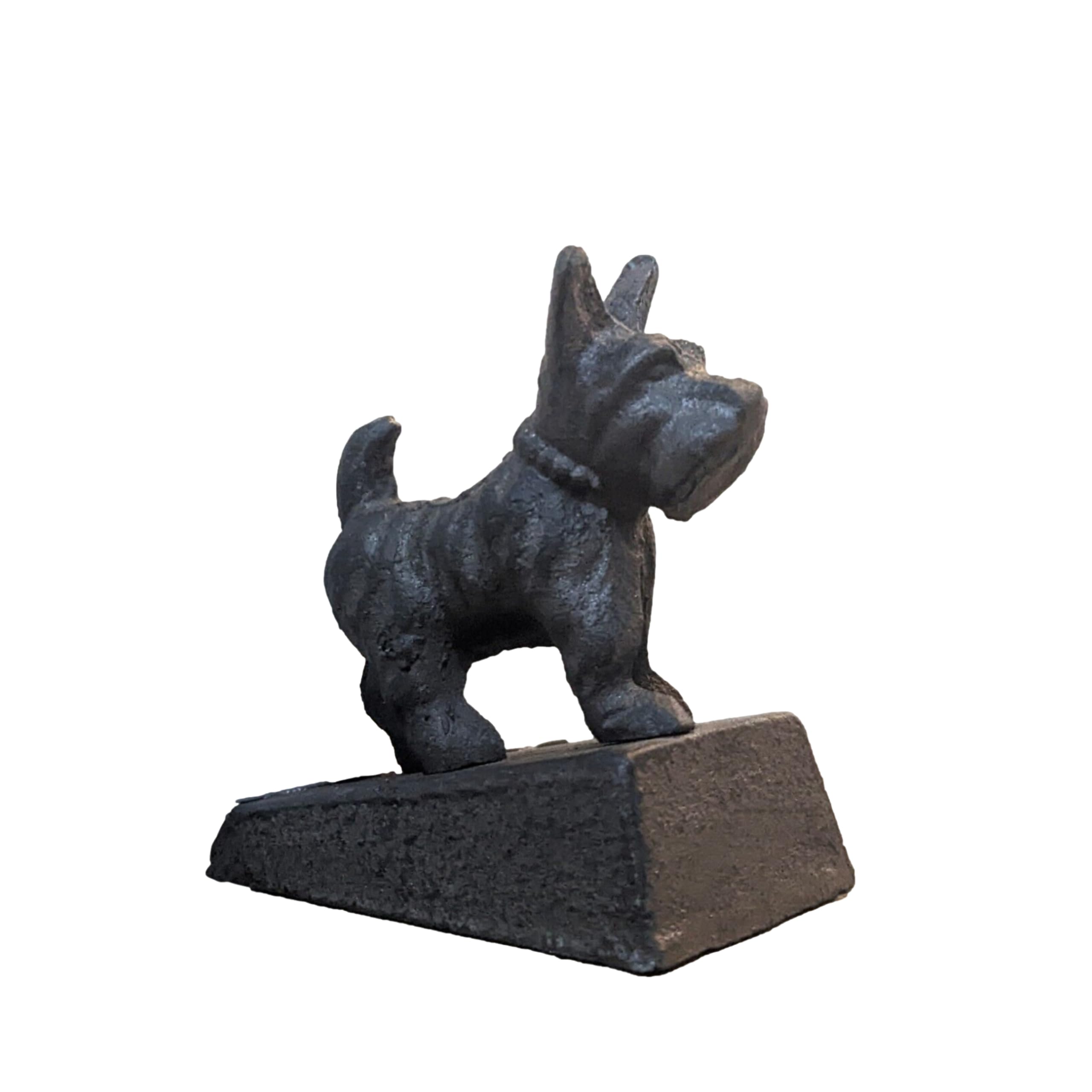 Fyne-Finds Brown, Black Scotty Dog Cast Iron Metal Vintage Doorstopper Heavy Door Wedge Shabby Chic Stopper Animal Statue Doorstops