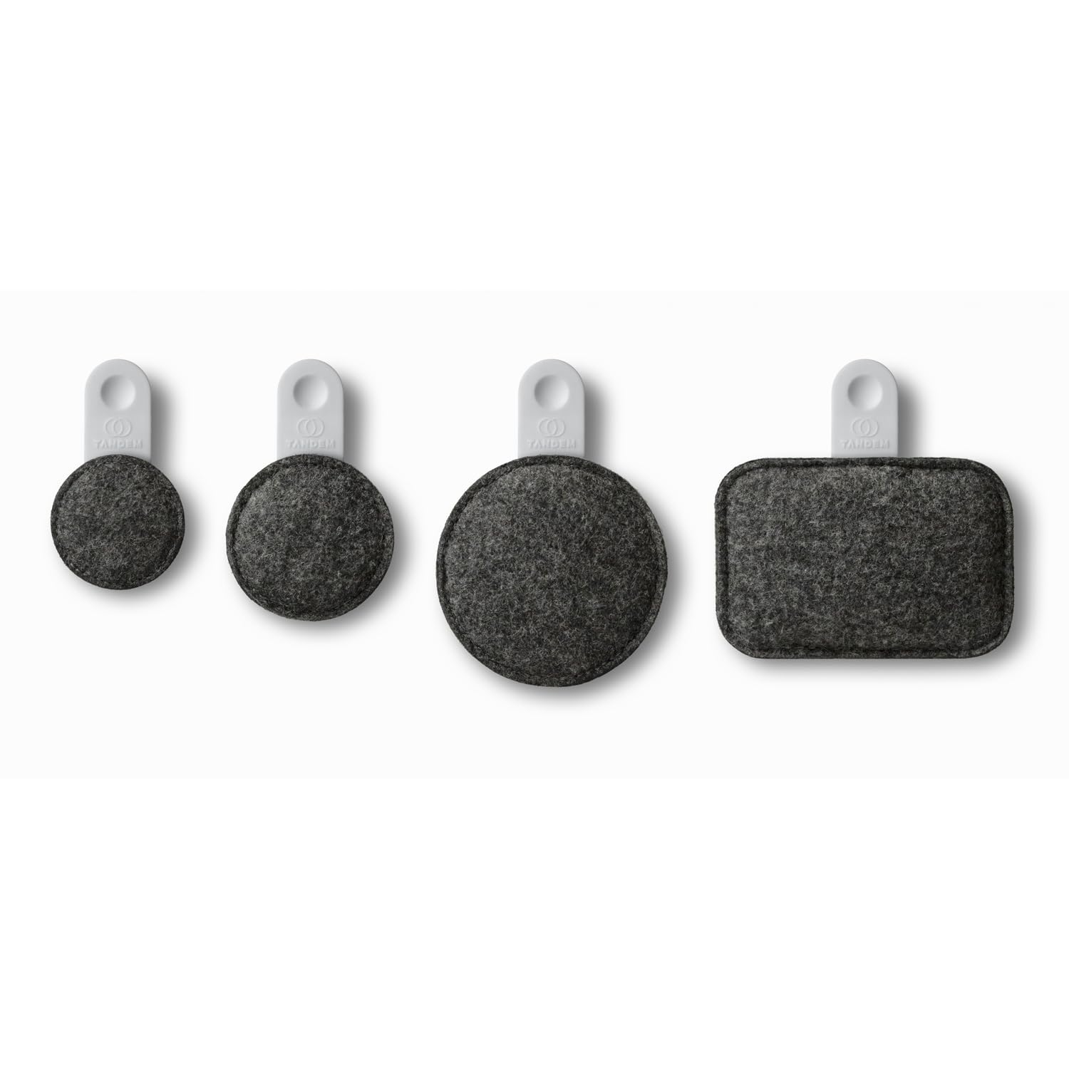 Tandem Drums DR-X4-FMIX-GRY Drops - Set di cuscinetti ammortizzatori + portachiavi Keepdrum