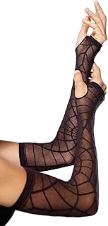 Leg Avenue Black Sheer Spider Web Costume Arm Warmers