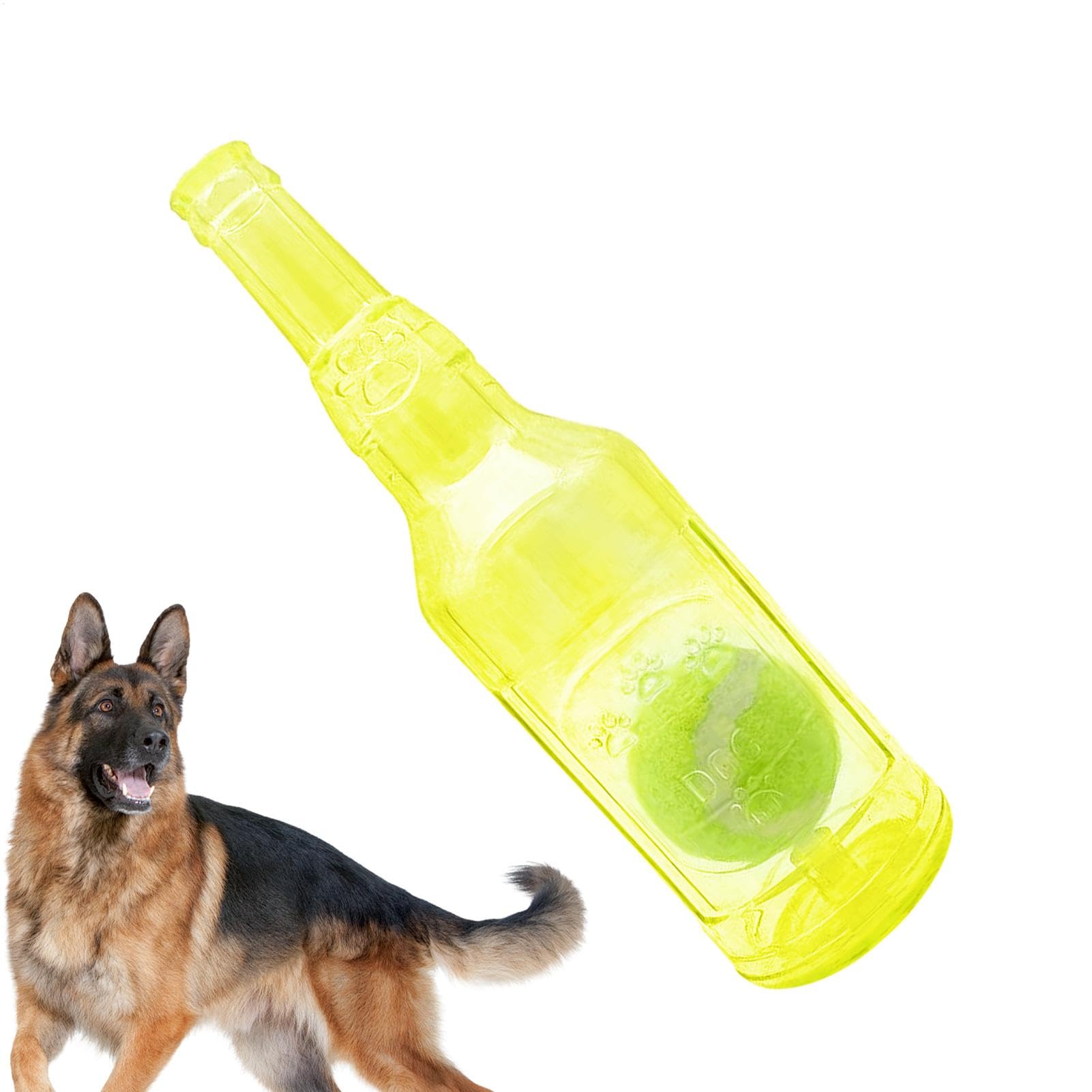 Fenytay Dog Water Bottle Toy Bite Resistant Crinkle Bottle Ball Fun Toy