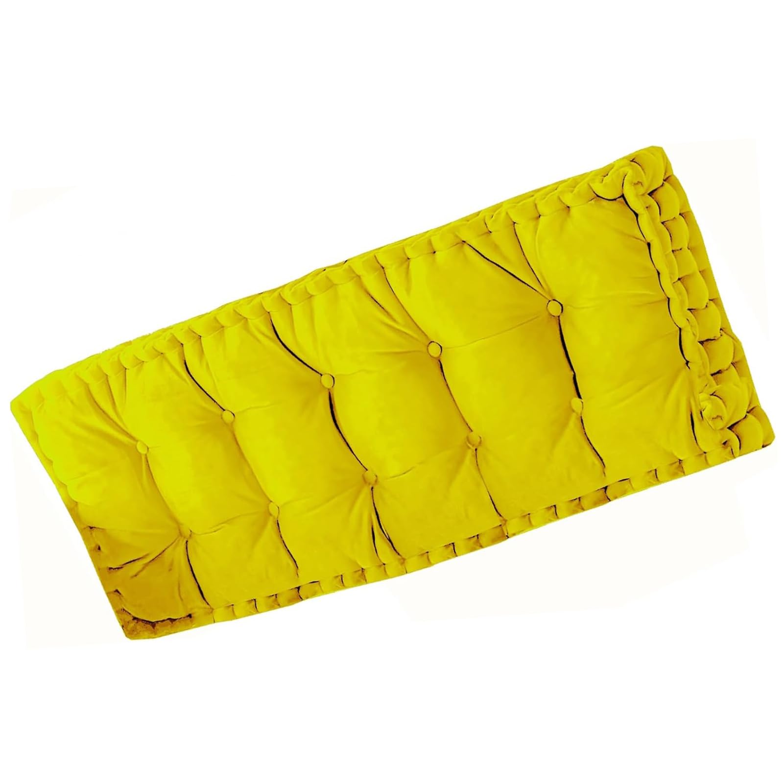 P - Cuscino imbottito per panca da interni, per esterni, divano e giardino, 80 x 50 cm, trapuntato, per finestra a golfo, terrazza, cuscino giallo brillante