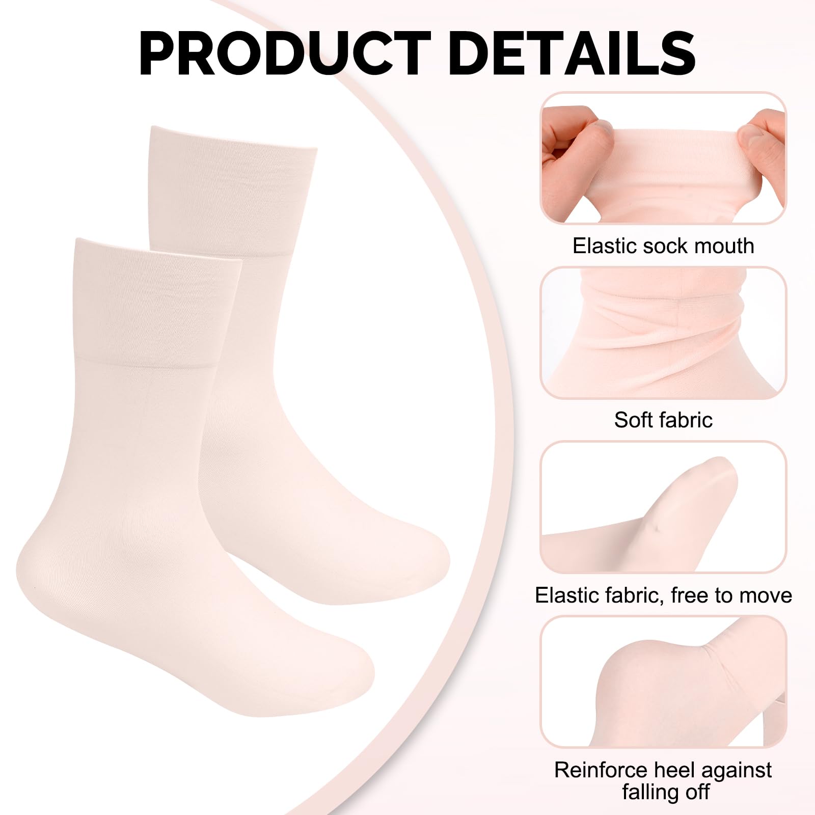 Leikedun Lot de 3 paires de chaussettes de ballet respirantes pour enfants - Blanc