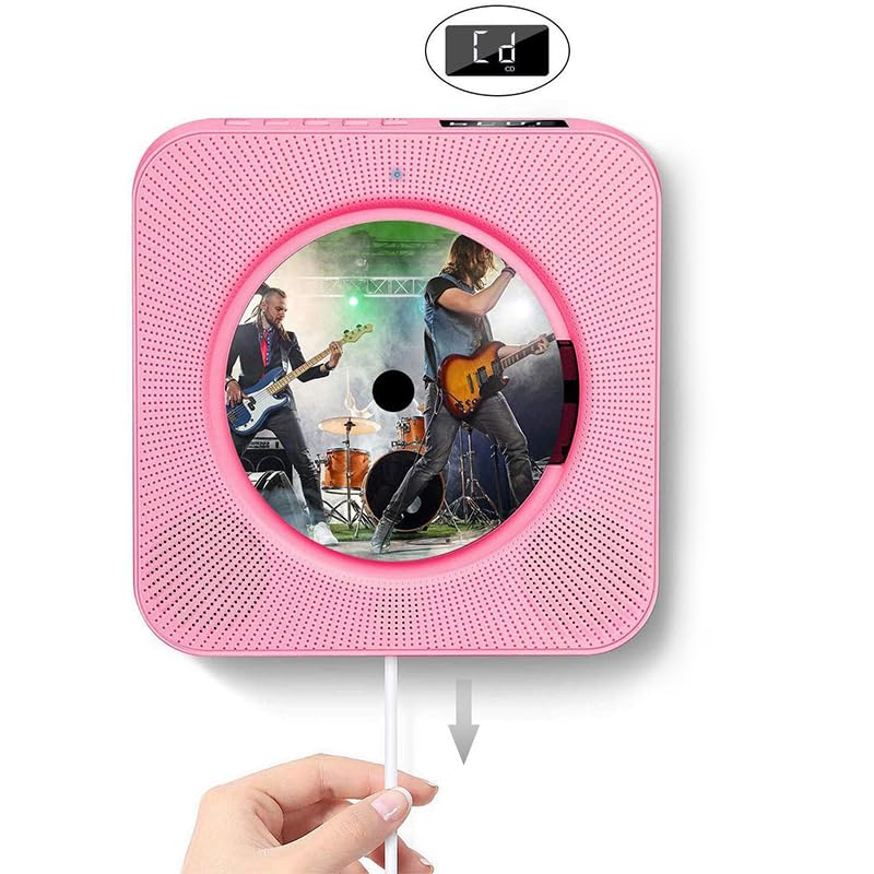 Lecteur CD portable mural rose parfait pour écouter vos leçons d'anglais dans votre chambre