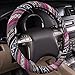 CAR PASS Boho Steering Wheel Cover, Ethnic Flax Cloth Universal Steering Wheel Cover,Anti-Slip Design, Fit 14.5-15 inches for Vehicles,Cars,SUV,Vans