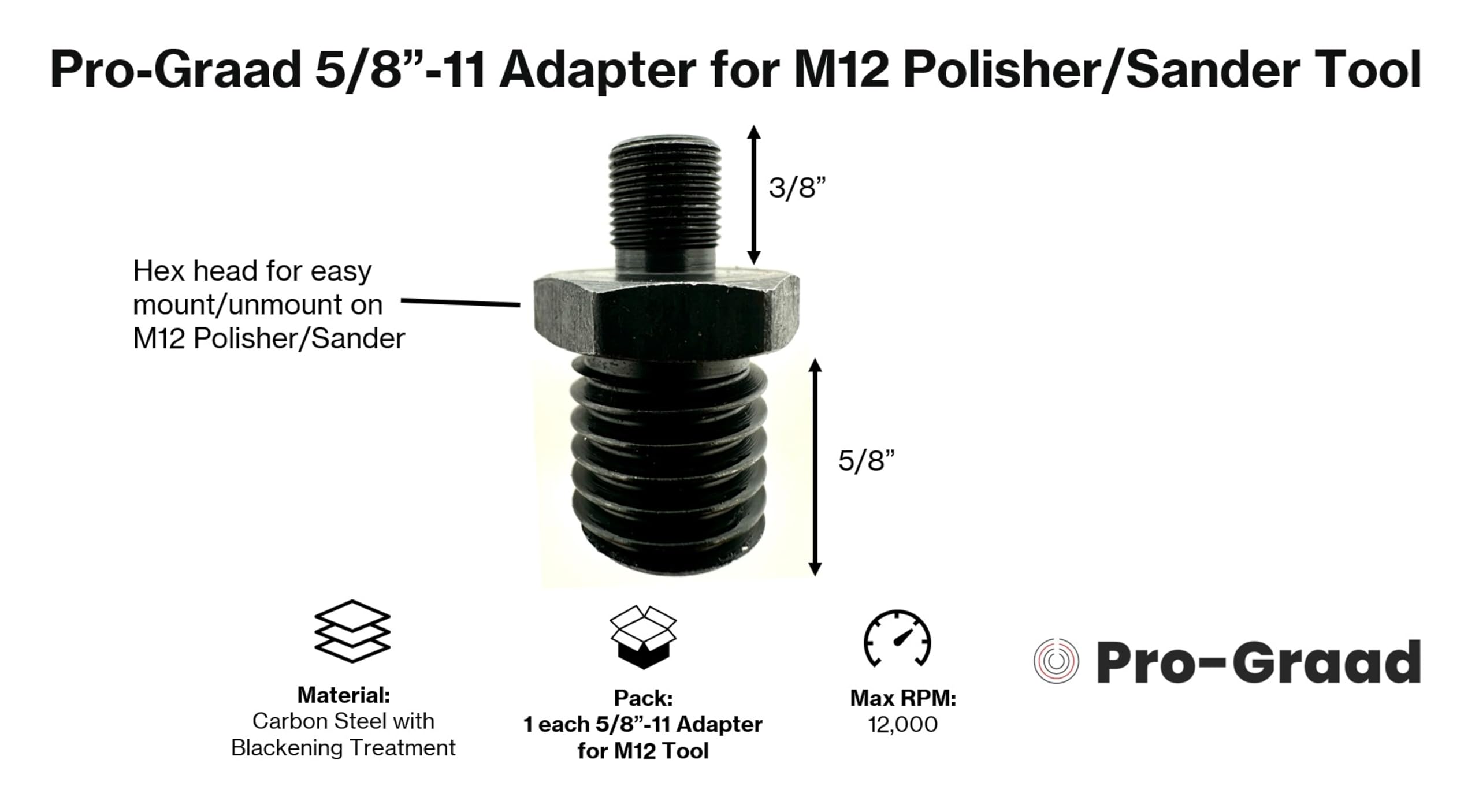 Adapters for M12 Polisher/Sander Tool