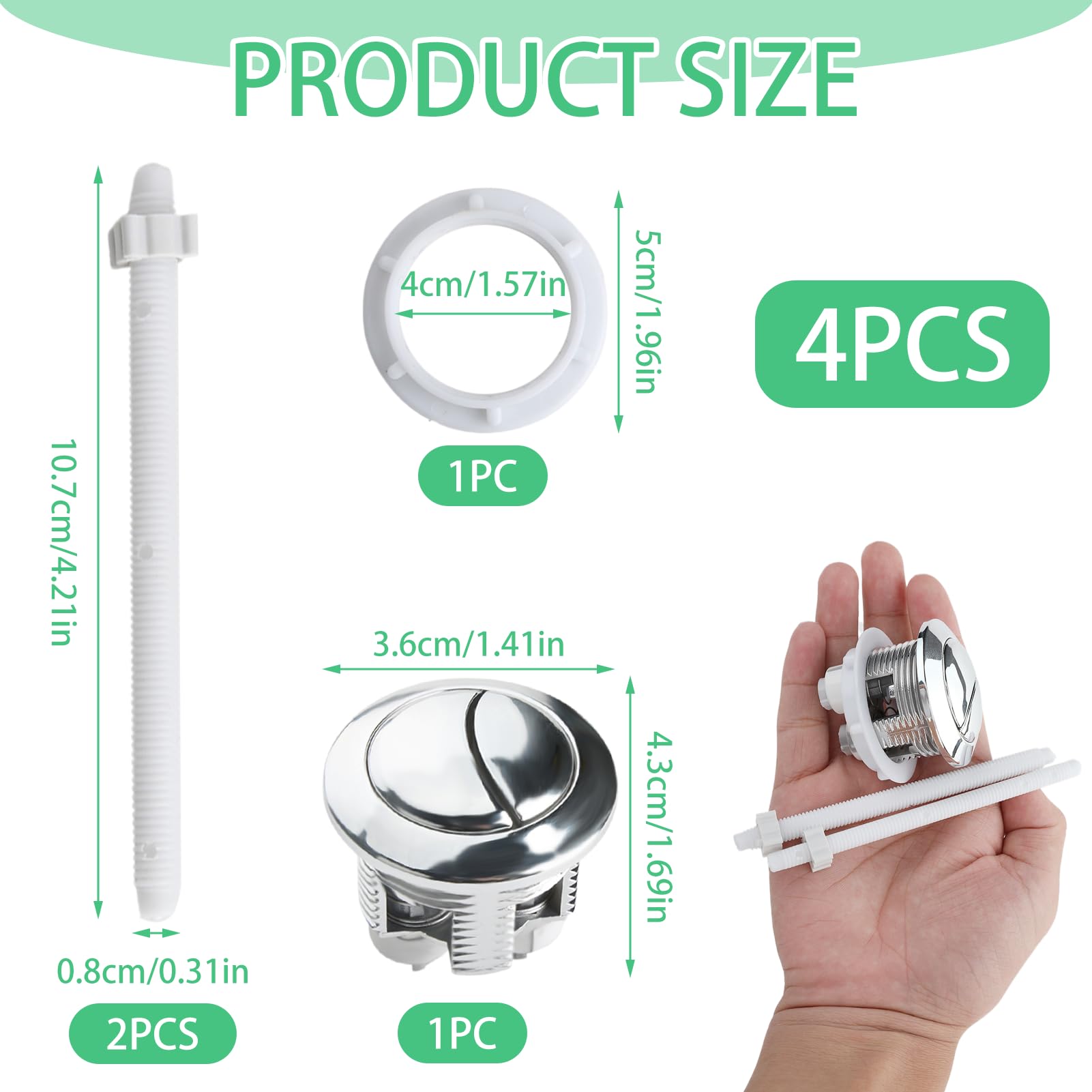 Toilettentank Knopf Silber - Runder Doppelknopf Ersatz Für Spülkasten