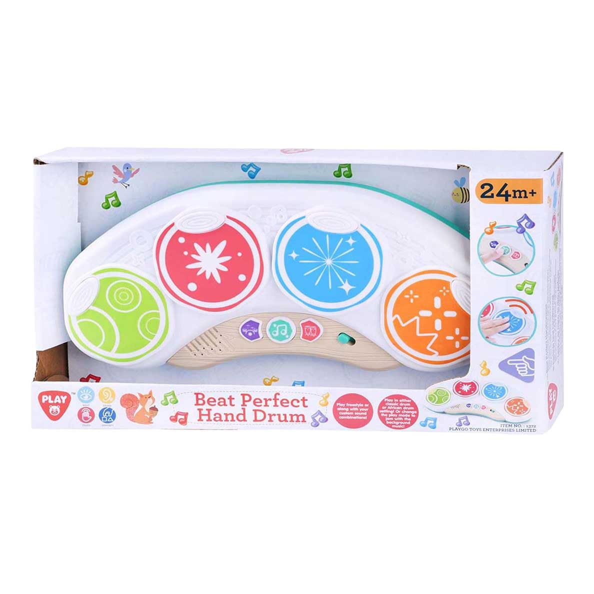 Playgo tambor de mano tambor de juguete con luz y sonido para niños