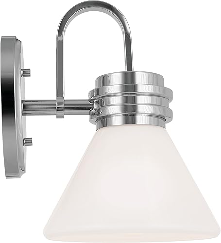 Miniatura 4 de Kichler Farum - Aplique de pared con 1 luz de 9.5 pulgadas con cristal de ópalo en cromo