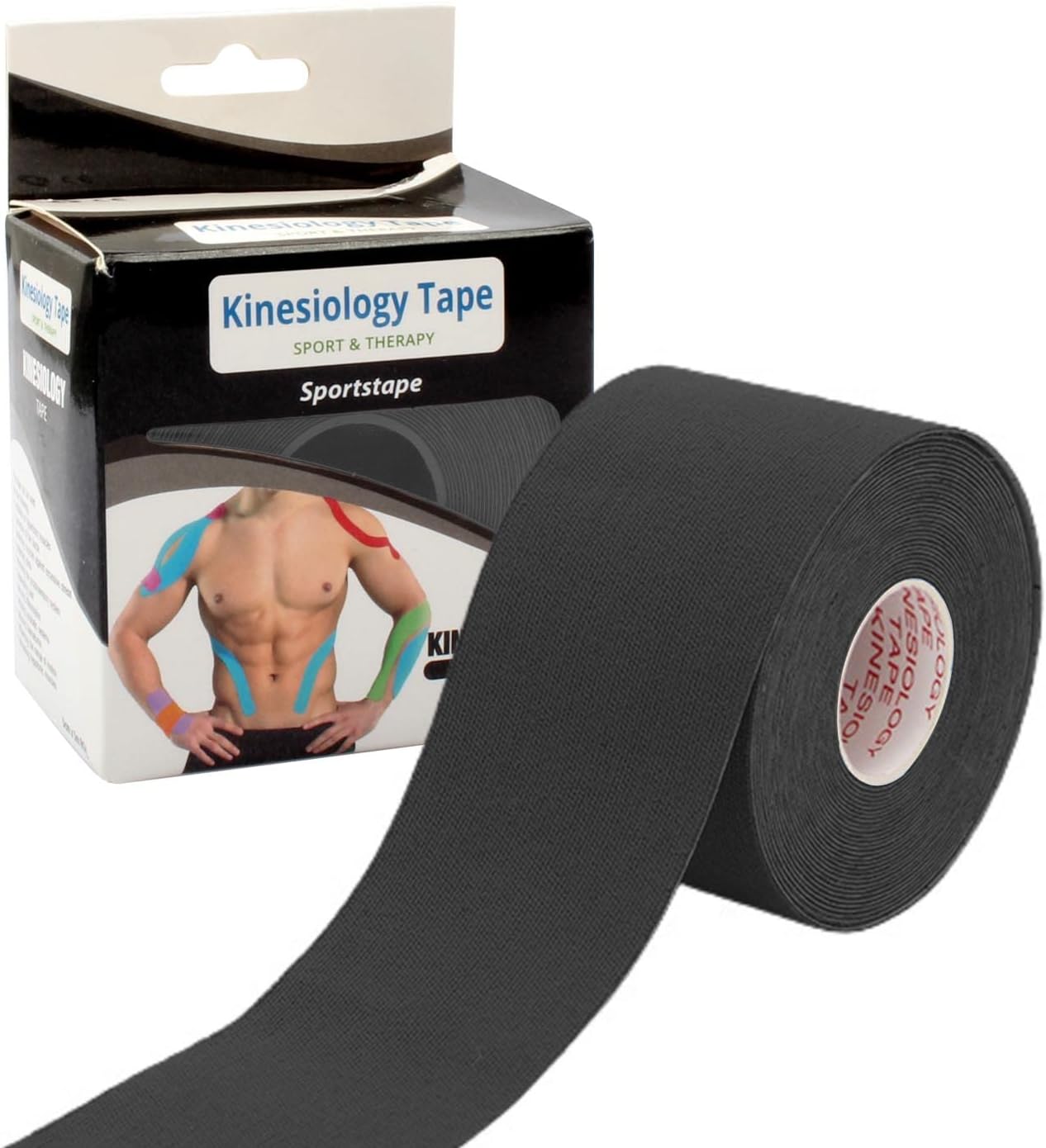 Jawflew Kinesiology Tape - Athletic Tape Supports & Protects Muscles, Knees, Shoulders & Plantar Fasciitis -Waterproof & Hypoallergenic - Ideal for Sports Physiotherapy