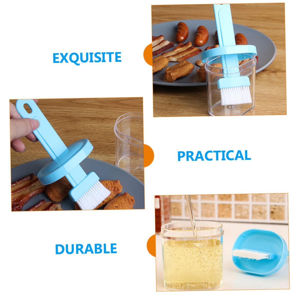 STOBAZA Ergonomic Pastry Brush Set Pcs Portable Cooking Oil Brush Bottle Reusable Kitchen Supplies for Baking Cooking